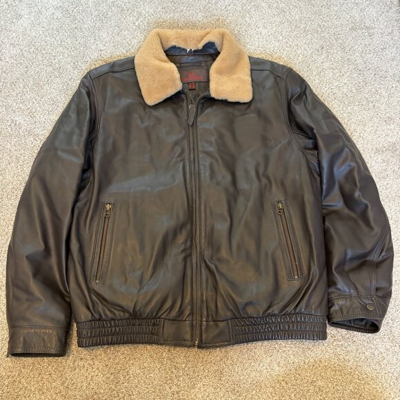 Danier Jackets & Blazers - Danier Women's Leather Bomber Jacket Brown Size XL Removable Collar Winter Fall